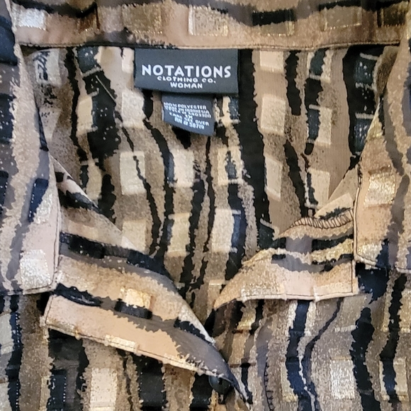 Notations Sheer Collared Button-down Blouse Sz 1X - Picture 3 of 6